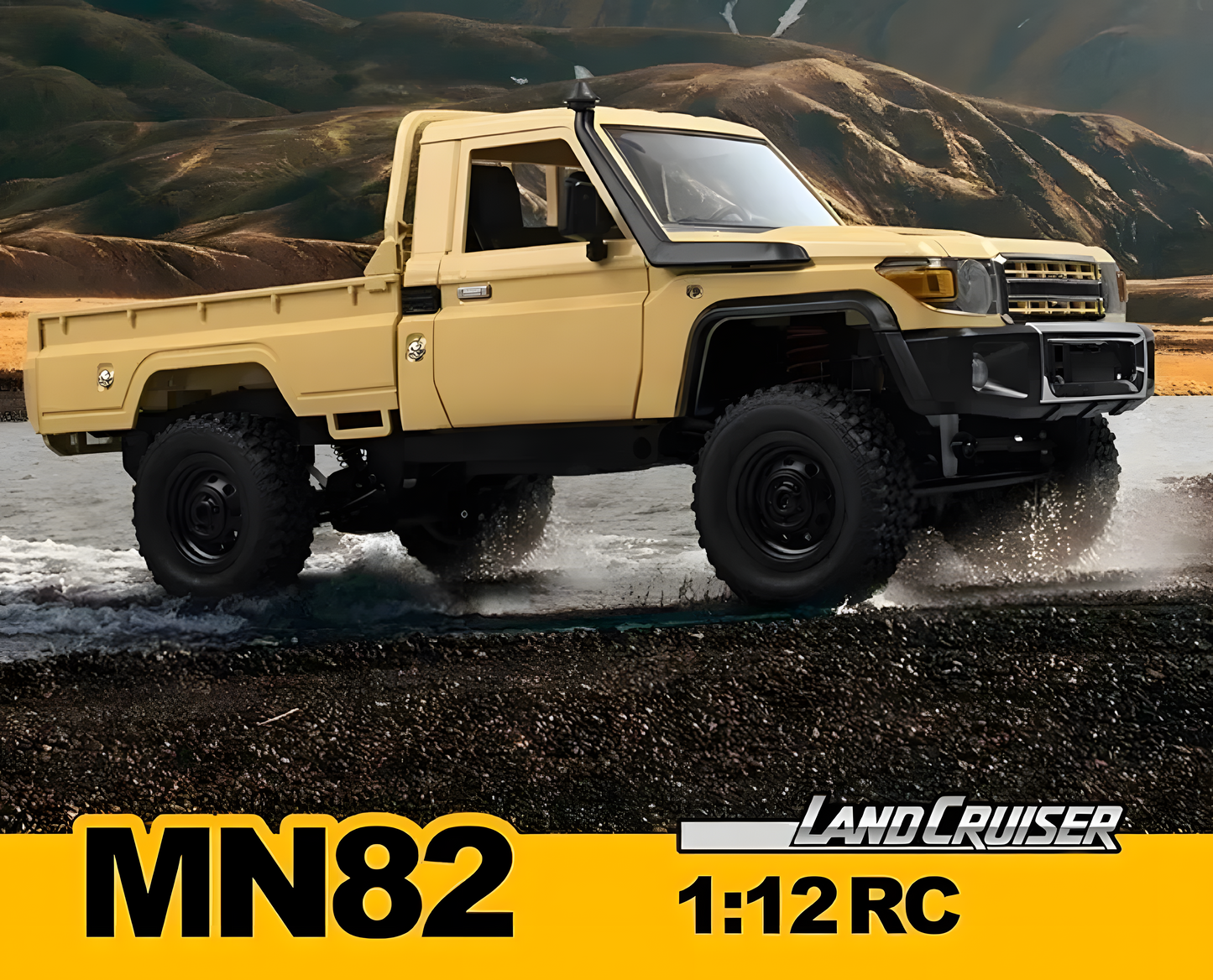 Toyota LC79 2.4G All Terrain RC 4x4 Rock Crawler Pickup - Desert Yellow